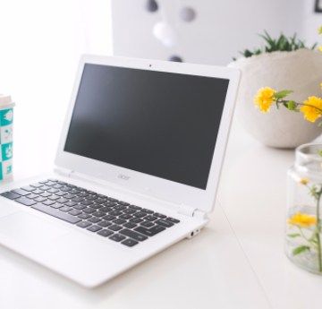 A laptop in a room