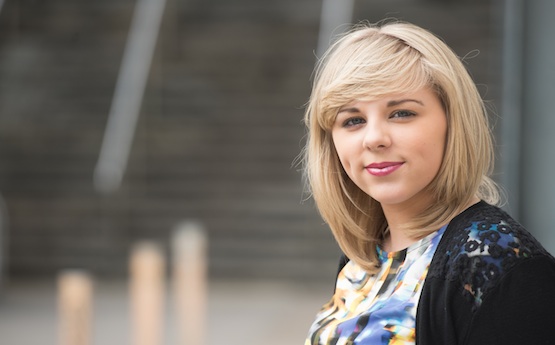 Media student looking towards the camera