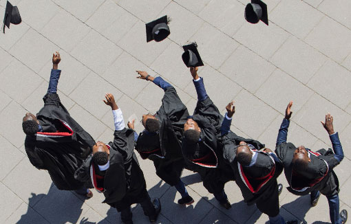 A group of students at graduation