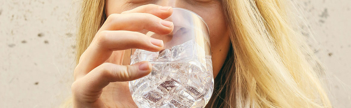 A person drinking water