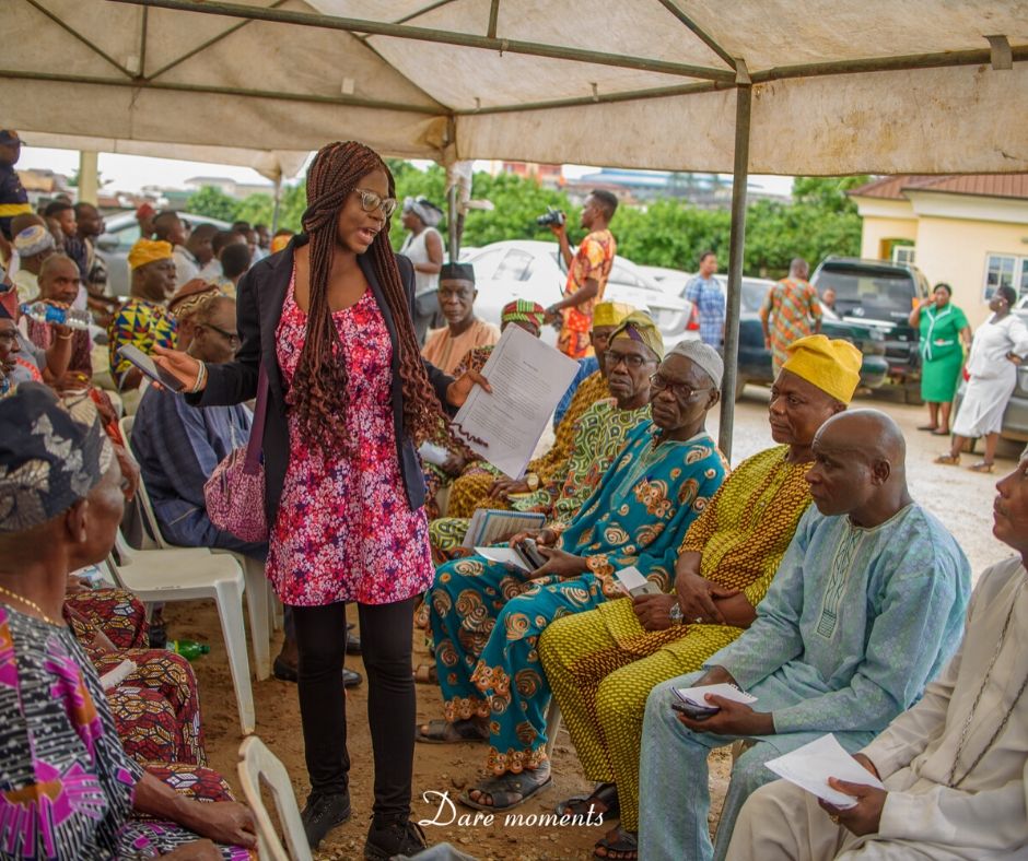 STER Volunteer engaging men on male sexual violence prevention & mental health response in Agboya-Ketu LCDA Lagos.