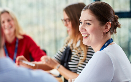 female colleague smiling