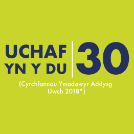 UCHAF YN Y DU 30 