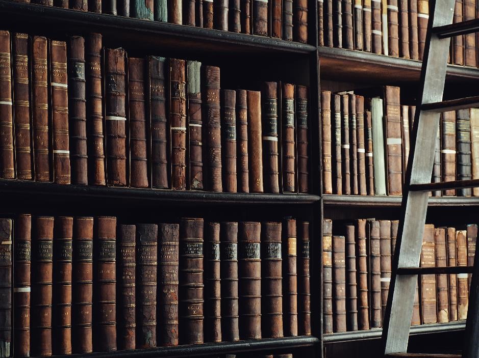 An old wooden bookshelf 