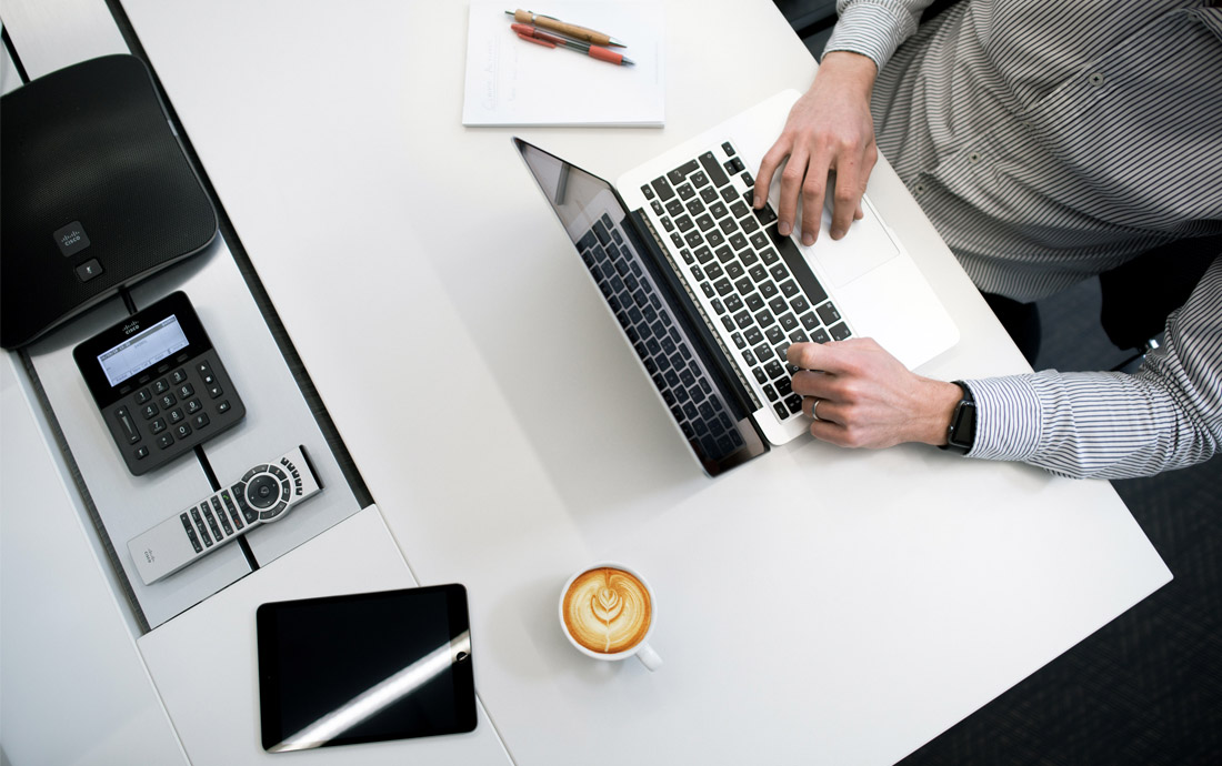 A person working on a laptop