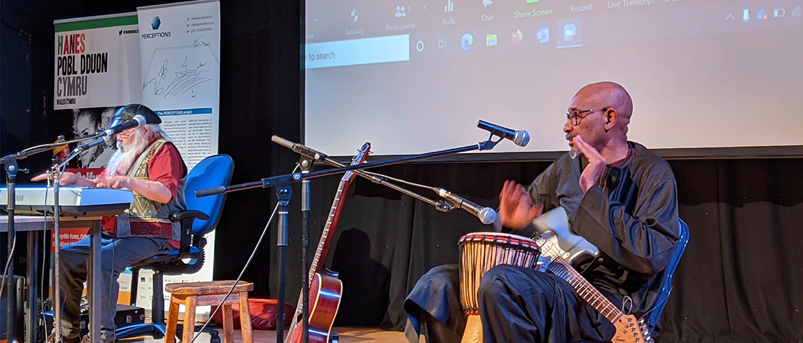 Musicians on a stage