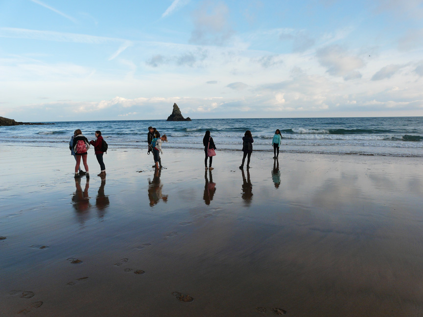 Students on beach