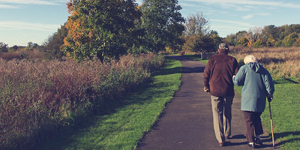 elderly people walking