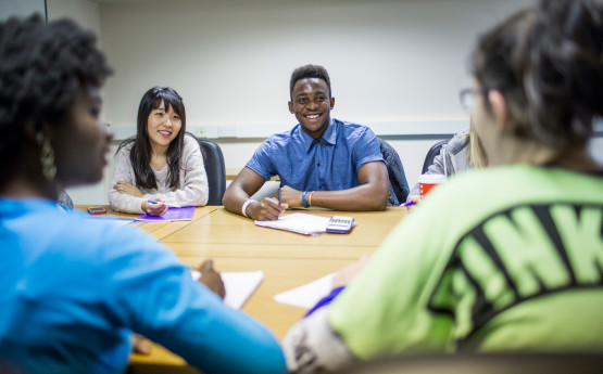 Students in a group discussion