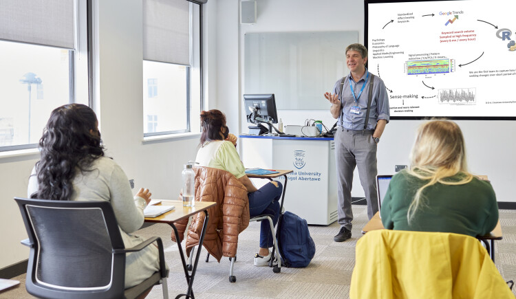 Male lecturer in seminar room