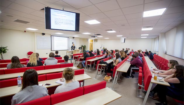 Students in a lecture theatre