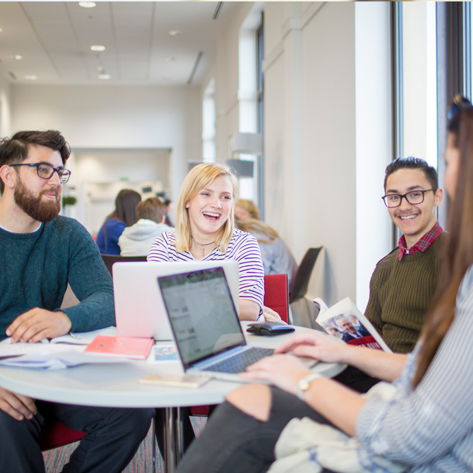 students talking