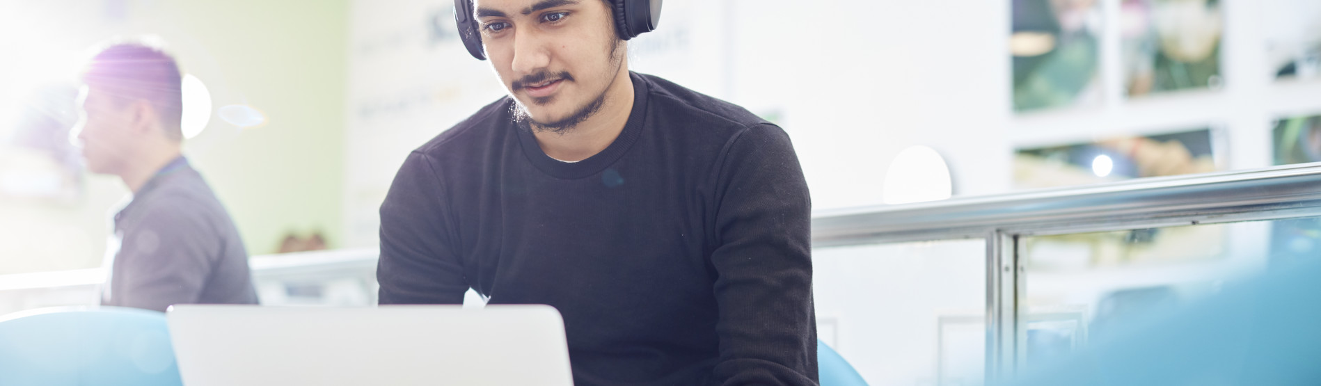 Student at computer