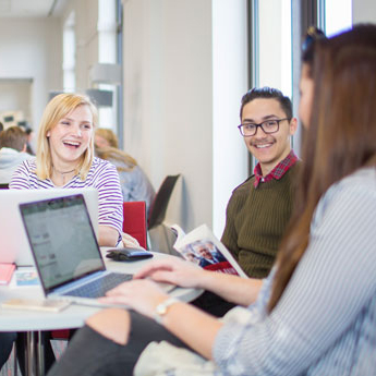 students talking