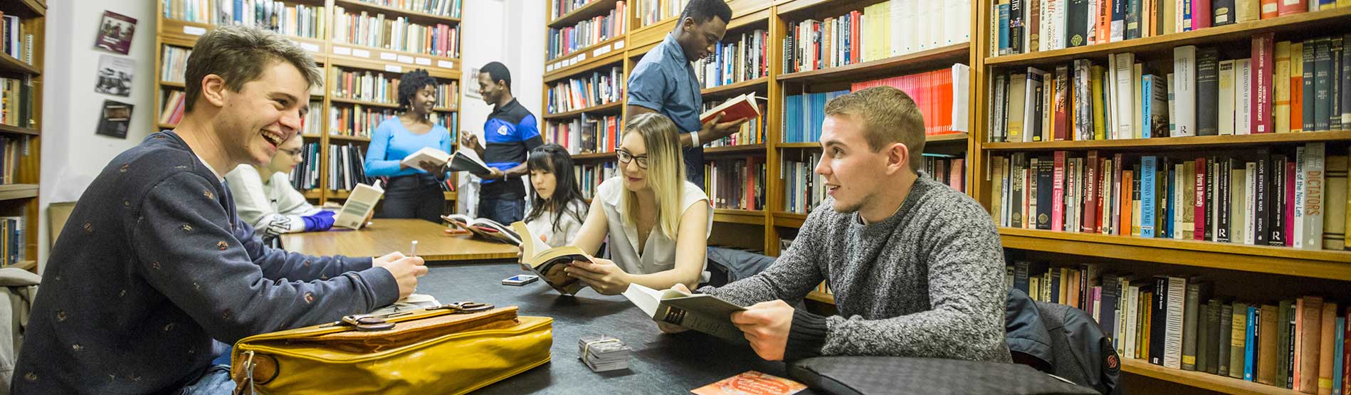 Students studying in the library