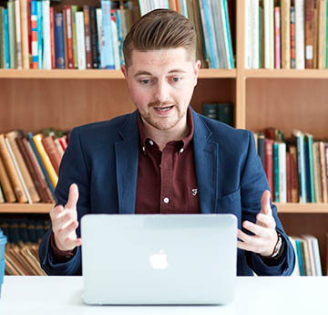 person working on a laptop