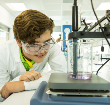 Male Chemistry student in Chemistry lab