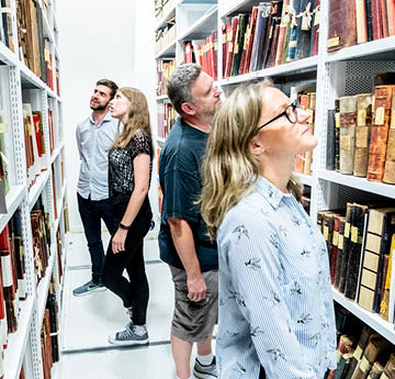 people in a library