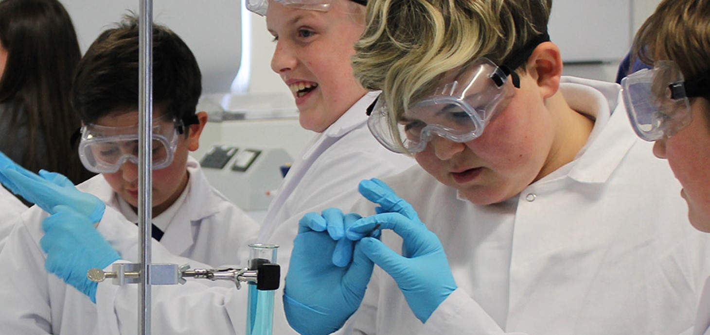 Children taking part in a science workshop