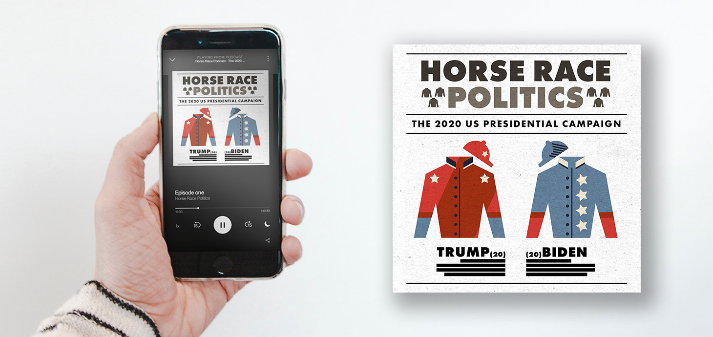 Horse Race Politics podcast displayed on an iPhone