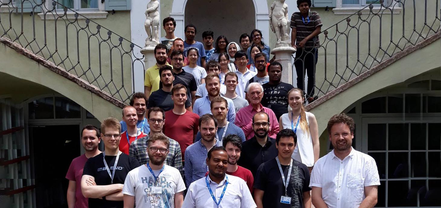 Pictured in 2018 - Professor Gert Aarts (front right) and students during the Doctoral Training Programme he co-organised at ECT*.