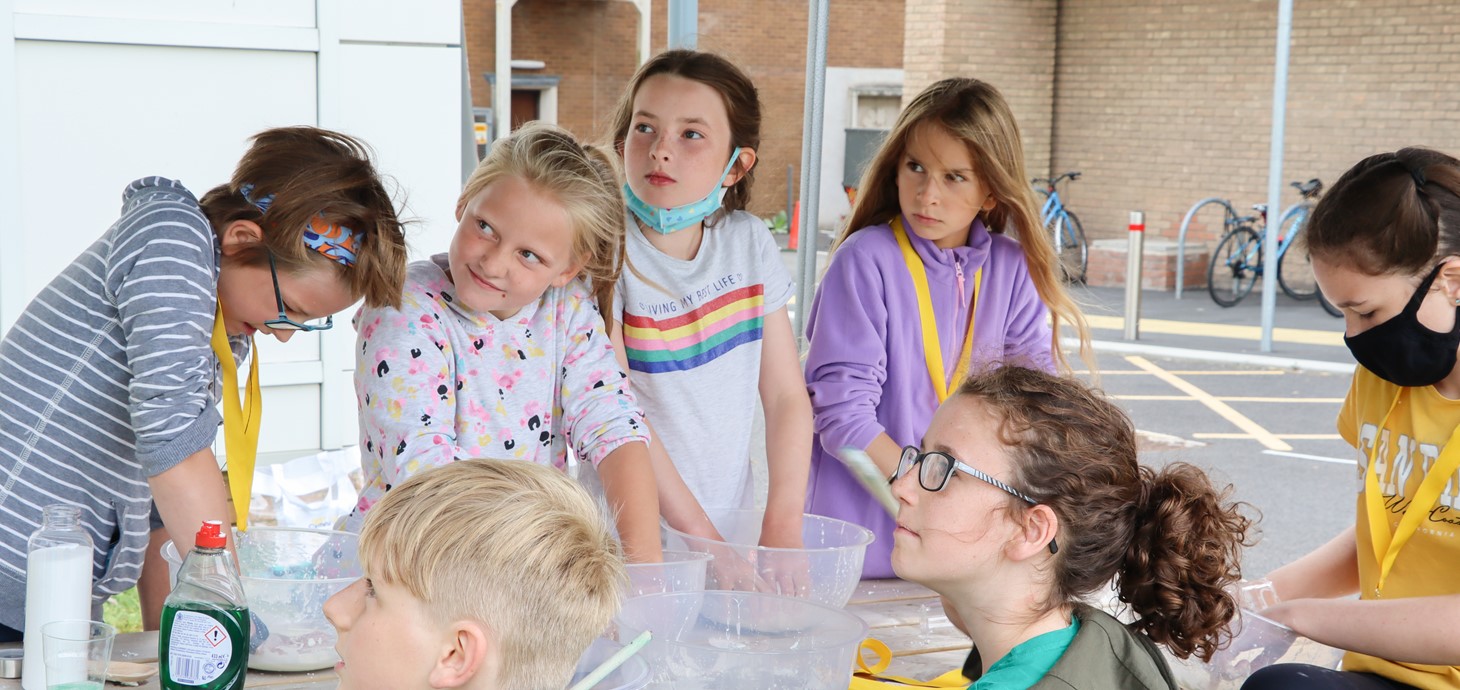 Using everyday items, such as washing powder, drinks bottles and jugs, pupils made slime, shot rockets, navigated treasure hunts and coded while learning about the science, technology, engineering and maths behind the activities.