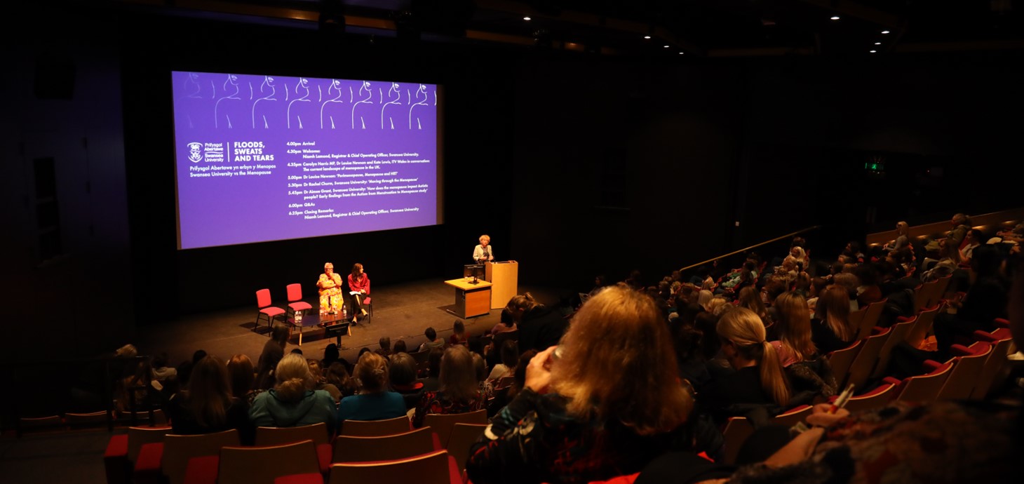 A photo of the panel at Swansea University’s menopause event.