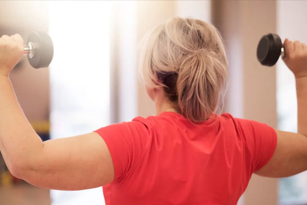 Woman lifting weights