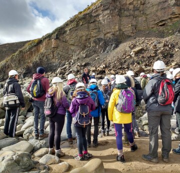 Students on a geography field trip