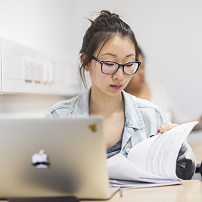 student with laptop