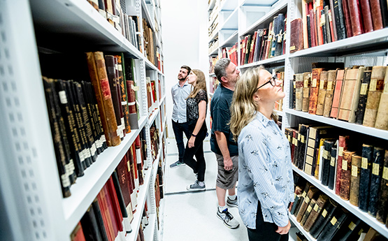 Students in the library