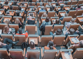 People sitting in a lecture theatre