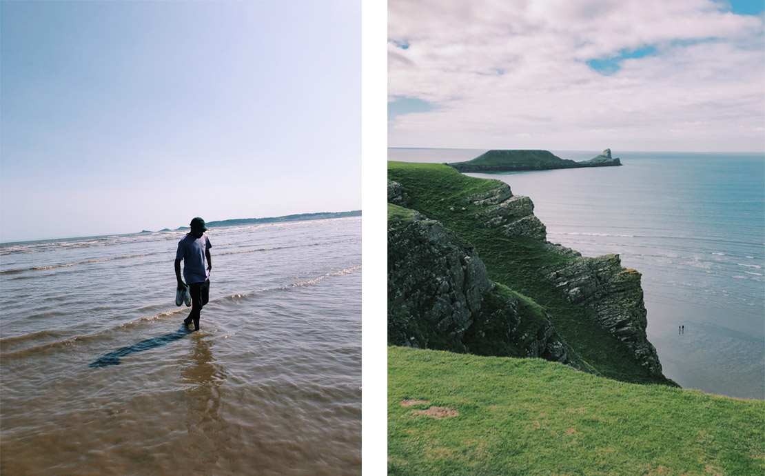 Chamin spending time on the Gower coastline