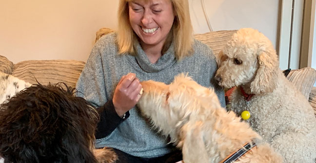 Helen Lewis with her dogs 