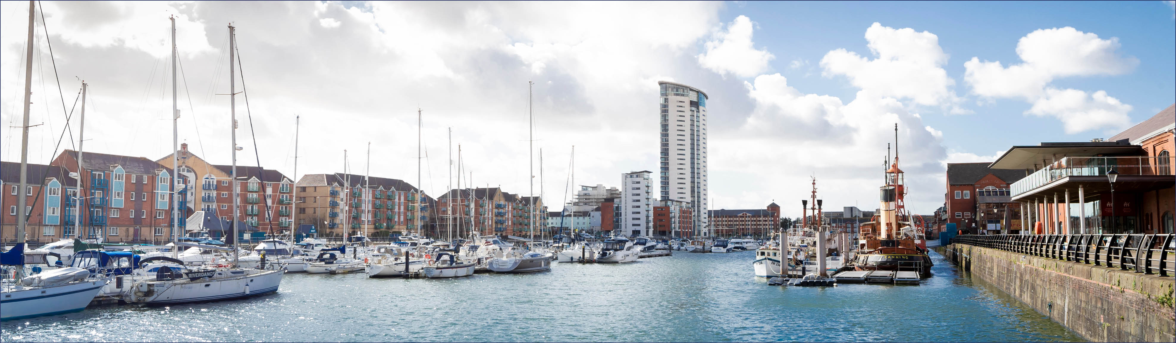 Shot of Swansea Marina in sunlight