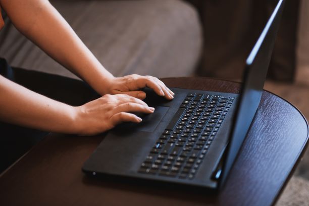 person working on a laptop