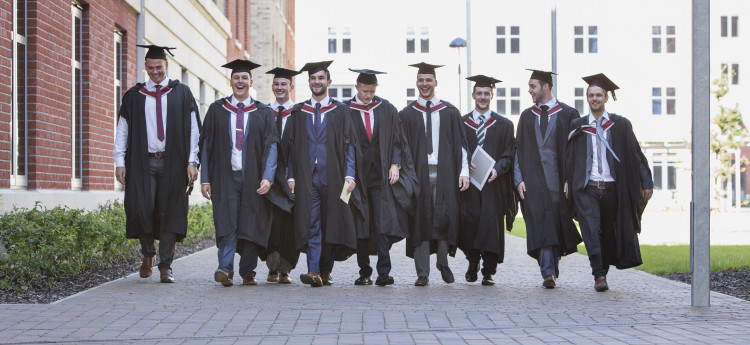 Male students at graduation