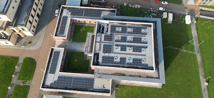 Aerial view of Bay Library