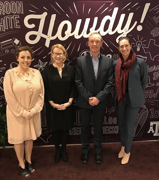 Swansea staff with staff from Texas A&M University