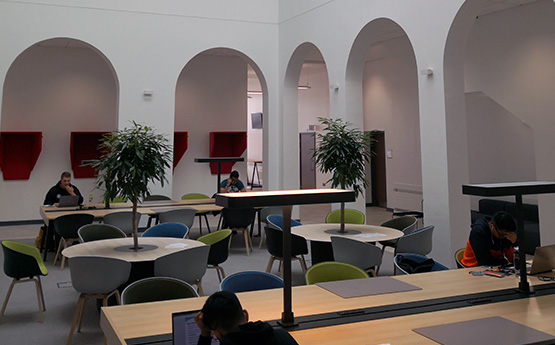 Academic Building Atrium study space.