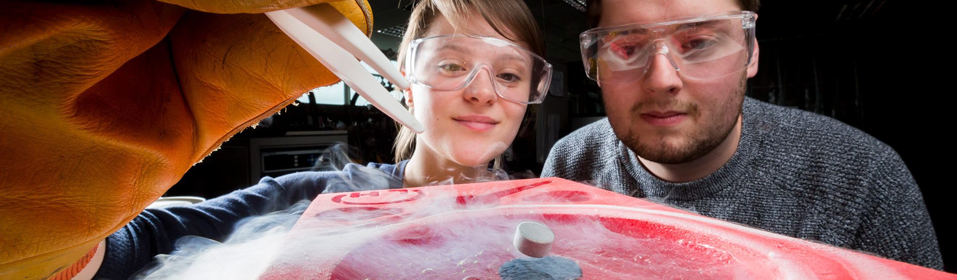 Science students doing an experiment.