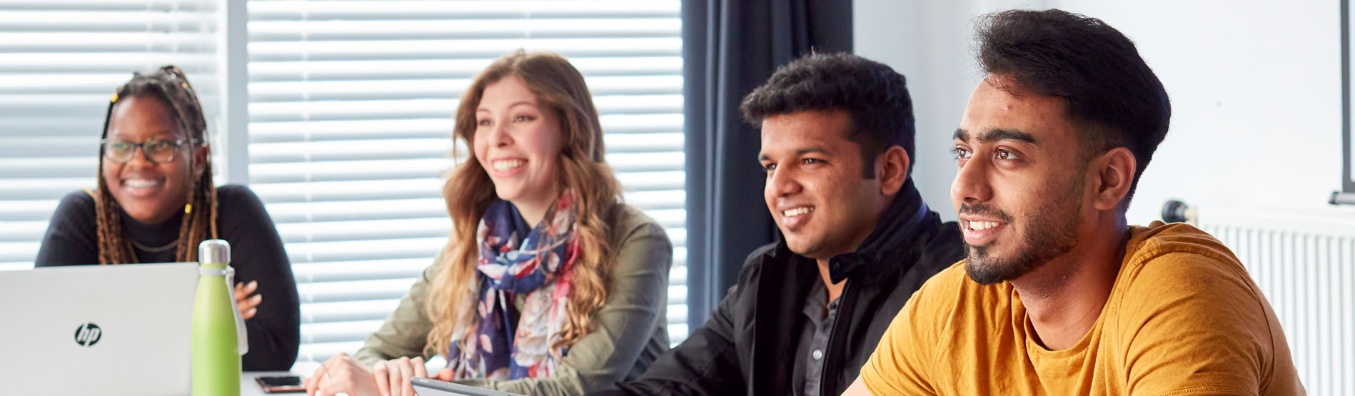 Students working in a classroom