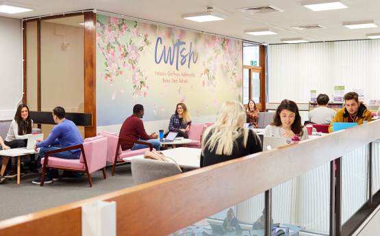 Students studying in the library