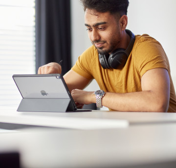 Student with a laptop