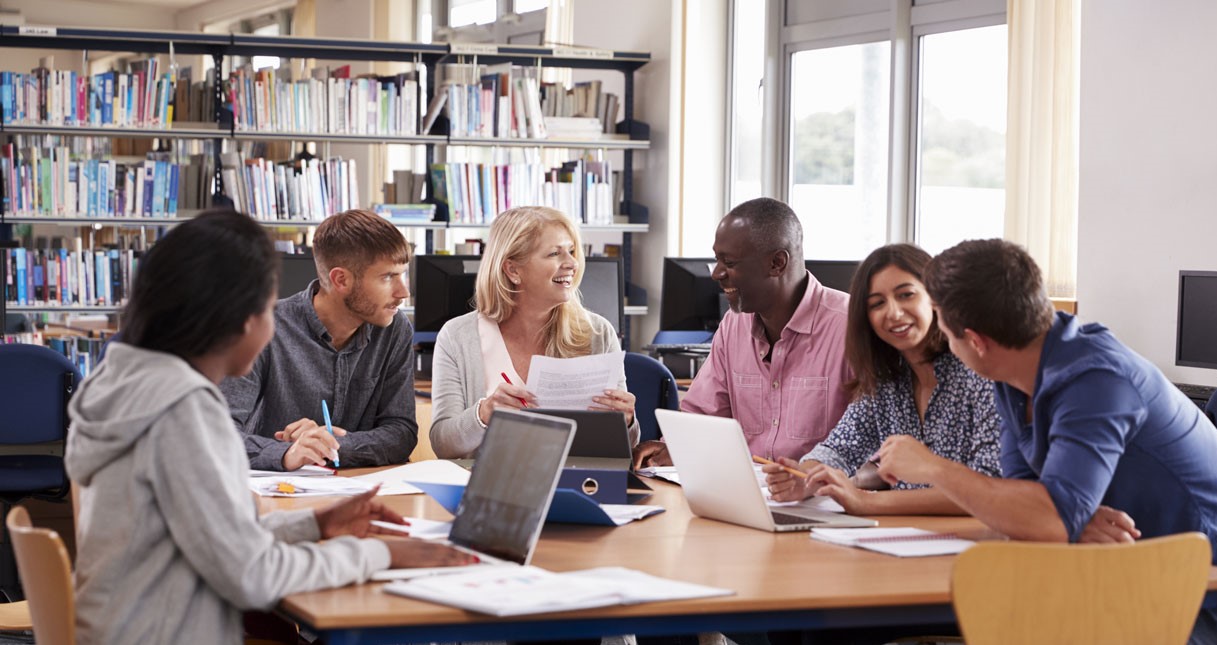 Adults in classroom