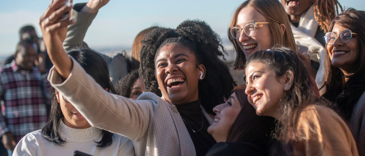 Students taking a selfie 