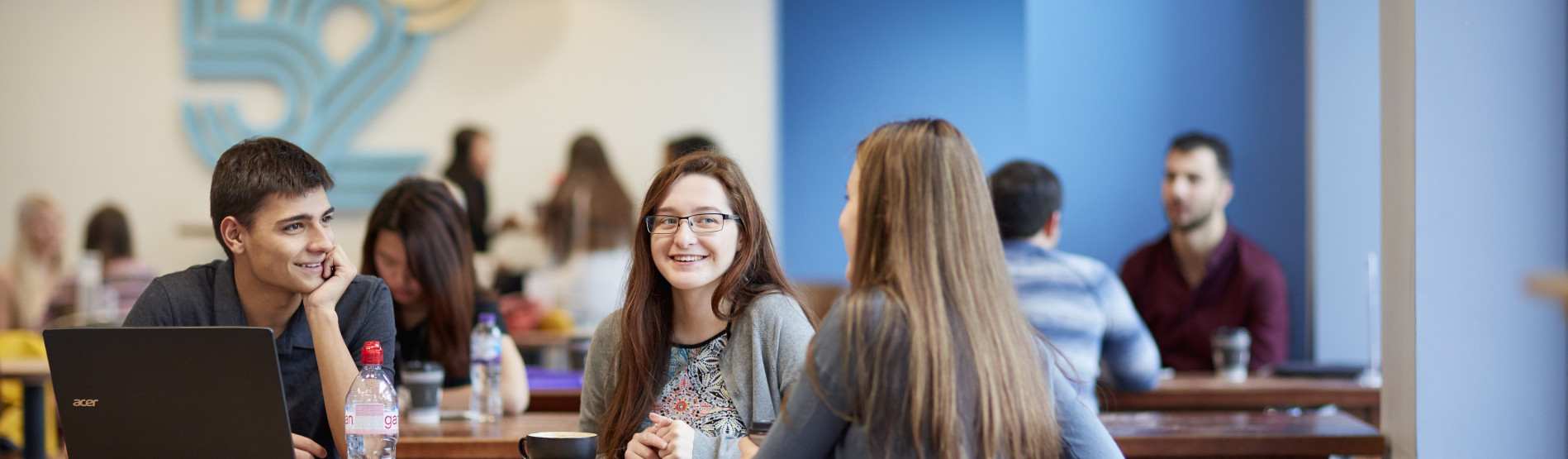 Students sat in 52degrees drinking coffee